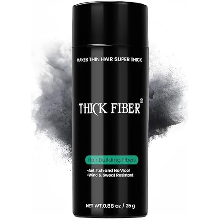 Thick Fiber Hair Building Fibers, Black - 25 gm - Image 1